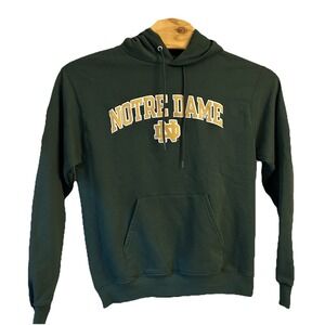 Champion Notre Dame Embroidered Hoodie Size Medium Sweatshirt‎ Green
